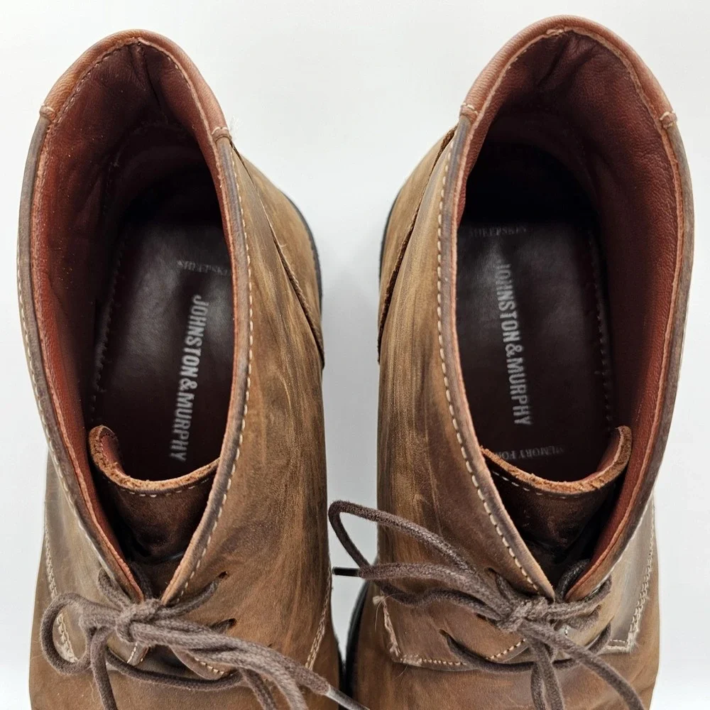 Johnston & Murphy Chukka Boots Mens Size 11.5 Brown Leather Memory‎ Foam 25-1870